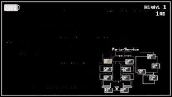 a black and white image of a video game with a checkered floor and a statue of a bear .