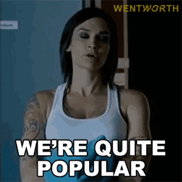 a woman says we 're quite popular in a cartoon