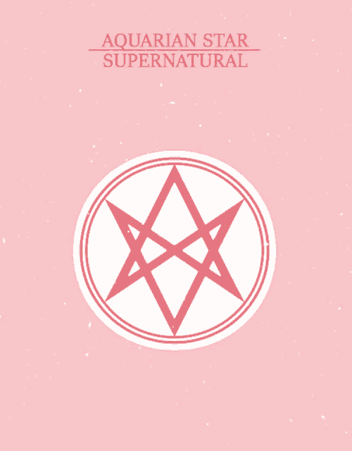 a pink background with a red star in a circle and the words aquarian star supernatural