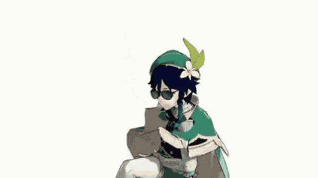 a 3d anime character wearing sunglasses and a hat is standing in front of a white background .