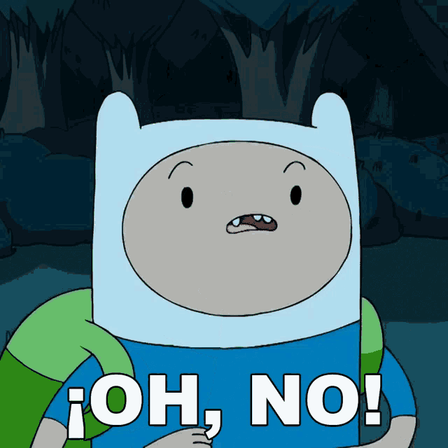 a cartoon character with the words oh no on his shirt