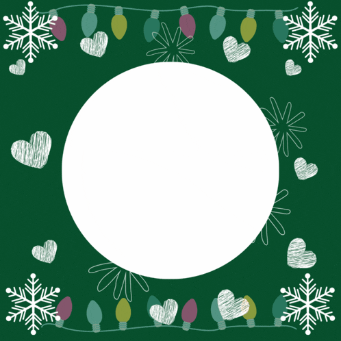 a green background with snowflakes and hearts and the words deck th coffee