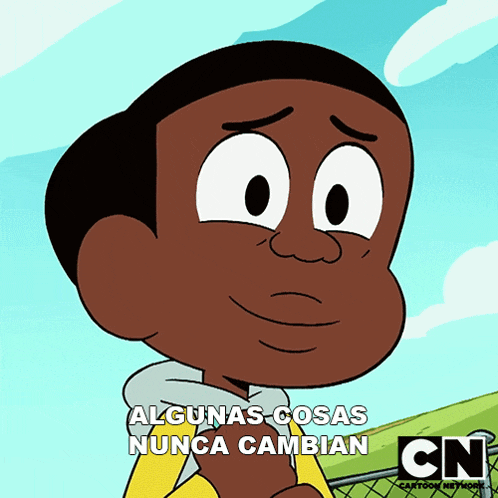 a cartoon character with the words algunas cosas nunca cambian