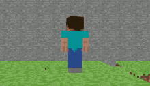 a close up of a minecraft character 's face with two white squares on it