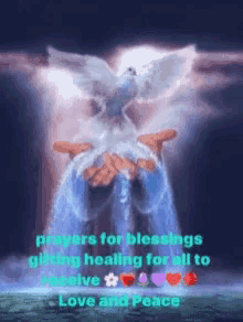 prayers for blessings giving healing for all to receive love and peace are displayed