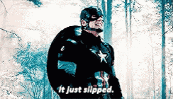a man in a captain america costume says it just slipped