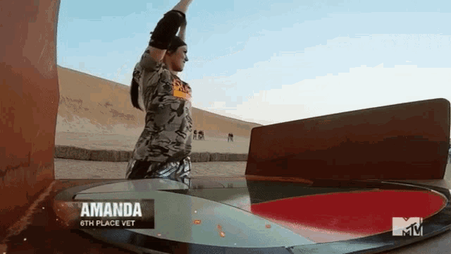 a woman named amanda is 6th place vet on a tv show