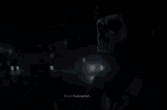 a skeleton with a helmet on says ghost yes sir