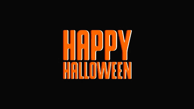 a black background with orange letters that read happy halloween