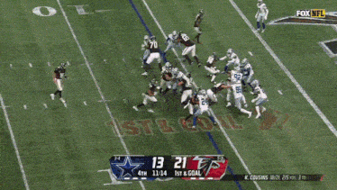 a football game between the cowboys and the falcons on fox nfl