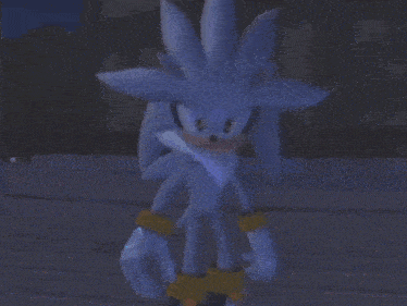 amy and silver from sonic the hedgehog are standing next to each other .