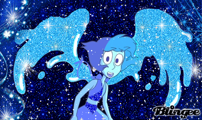 lapis lazuli from steven universe is standing in front of a blue background