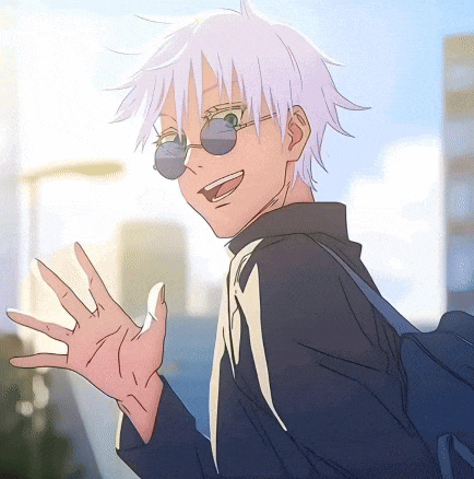 a boy wearing sunglasses and a backpack is waving
