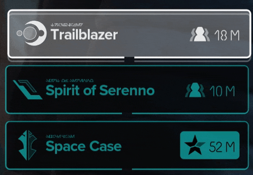 a sign that says trailblazer on it next to a sign that says spirit of serenno