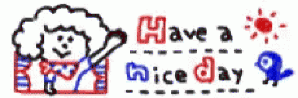 a cartoon drawing of a sheep with the words have a nice day