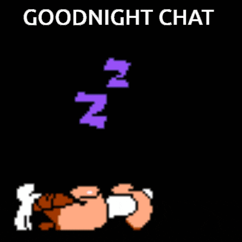 a cartoon of a dog sleeping with the words goodnight chat above it