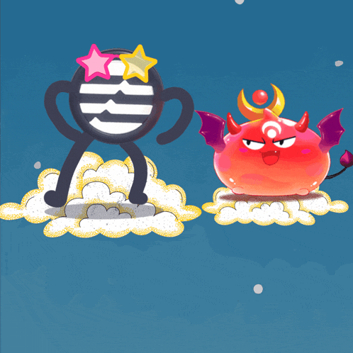 a good night card with a monkey and a devil