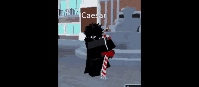a person in a video game with the name caesar on the bottom