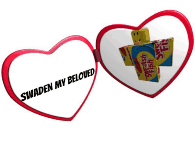 a heart shaped mirror with the words swaden my beloved written on it