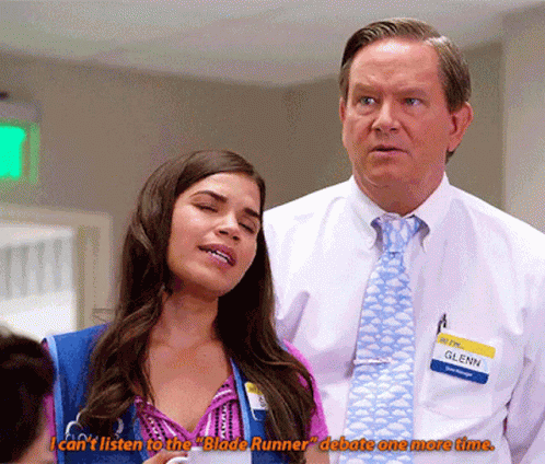 Superstore Amy Sosa GIF - Superstore Amy Sosa I Cant Listen To The Blade Runner Debate GIFs