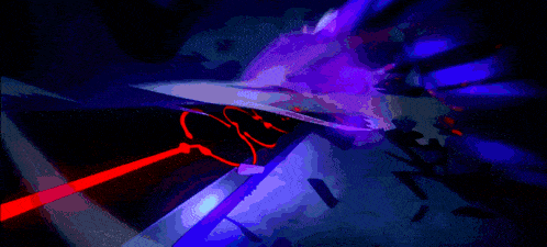 a red light is shining on a purple object