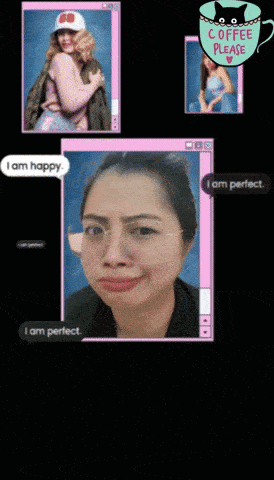 a picture of a woman with the words i am perfect on it