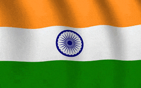 the flag of india is orange white and green and waves in the wind