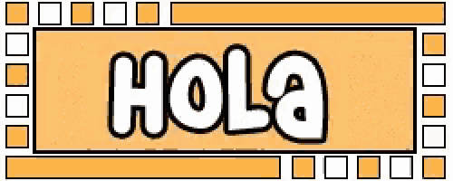 a picture of a sign that says hola in spanish on a white background .