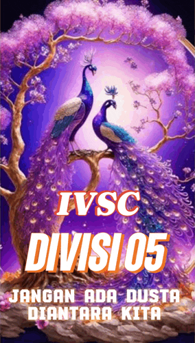 two peacocks sitting on a tree branch with the words ivsc divisi 05