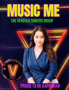 a poster for music me the verified singers group with a woman on it