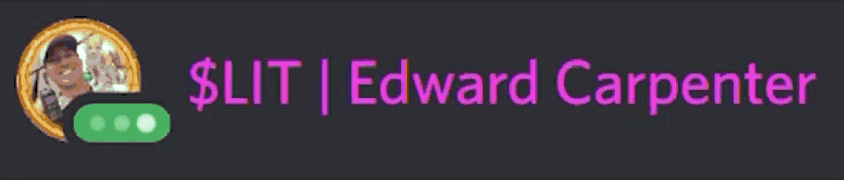 a logo for $ lit edward carpenter with a picture of a man in a circle