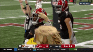 a football game between wsh and atl is being broadcast on cbs
