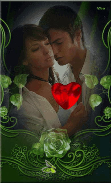 a picture of a man and a woman with a red heart and the name vice on the bottom