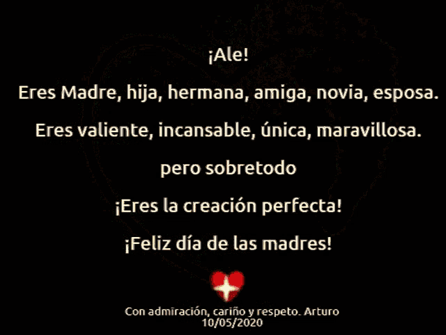 a red heart with the words " ale " on top