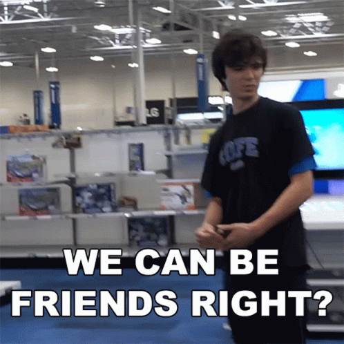 We Can Be Friends Right Lofe GIF