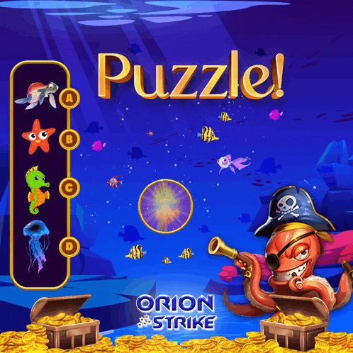 a puzzle game called orion strike with an octopus
