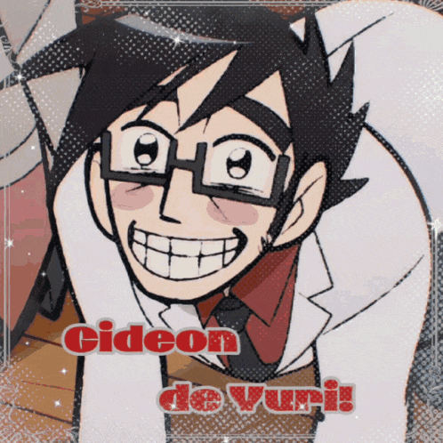 a cartoon drawing of a man with the name cideon de yuri on it