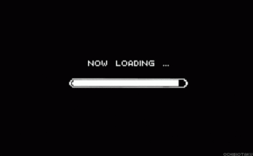 a pixel art of a loading bar that says `` now loading '' .