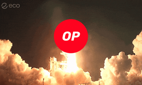 a red circle with the word op in white on it