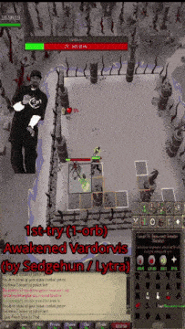 a screenshot of a video game that says 1st try awakened vardorvis