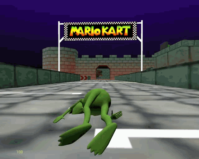 Kermit Mario Kart GIF - Kermit Mario Kart Flip GIFs