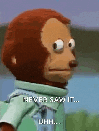a stuffed monkey says never saw it ... uhh ...