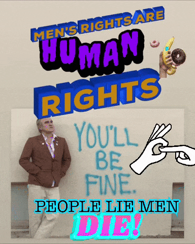 a poster that says men 's rights are human rights and people lie men die