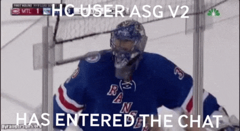 a hockey player wearing a blue jersey with the word rangers on the front