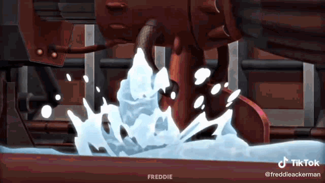 a cartoon of water coming out of a pipe .