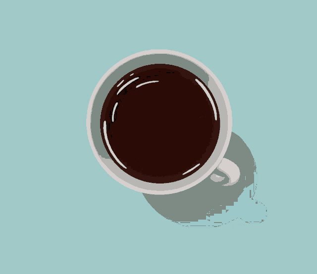 a cup of coffee with a white swirl on the top