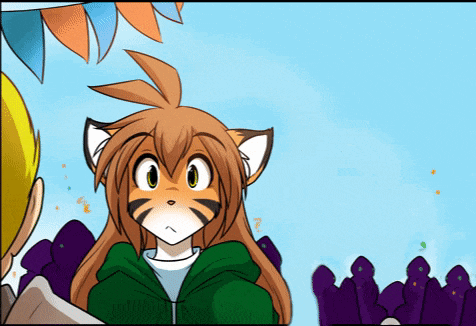 a cartoon drawing of a tiger looking at someone