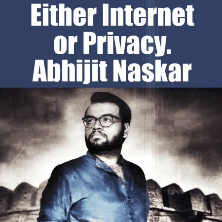either internet or privacy written on a blue background