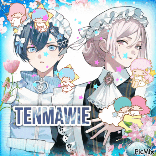 a picture of a boy and a girl with the name tenmawie on it