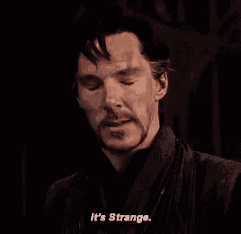 a man with a beard is saying `` it 's strange . ''